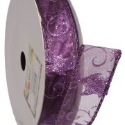 Wstążka szyfon z brokatem 2,5cmx9m RIBBON31