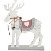 Renifer drewniany dekoracja figurka GP02-000-3157 h24/sz18cm