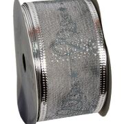 Wstążka dekoracyjna bożonarodzeniowa z drutem choinka/renifer ZH00170-7 7mx3,8cm