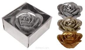 Róża świeca 6,5cm 778815 różne kolory   -30%