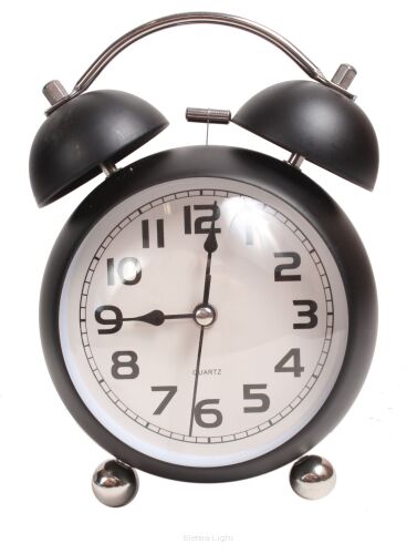 Budzik retro srebrny K1910A-200 śr10/h15cm