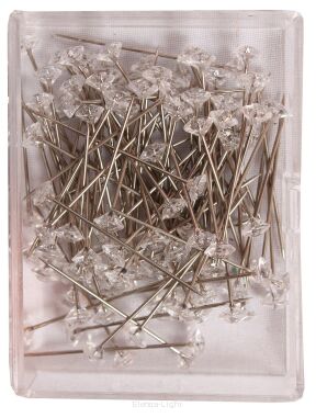 Szpilki przeźroczyste Diamenty Headpins 1,5" 100szt
