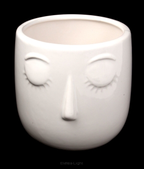 Osłonka ceramiczna Twarz biała TG63962 śr12/h12cm