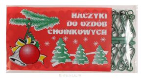 Haczyki plastikowe do ozdób choinkowych zielone 60szt