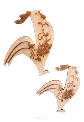 Wycinanki drewniane koguty 12szt/opk 6/4cm 38CAN16-60731