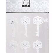 Przyklejki drewniane białe Klucz HY-2931 6szt/opk. 4,5cm