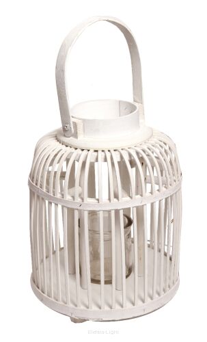 Lampion drewno szkło TG41181 h27/śr20cm