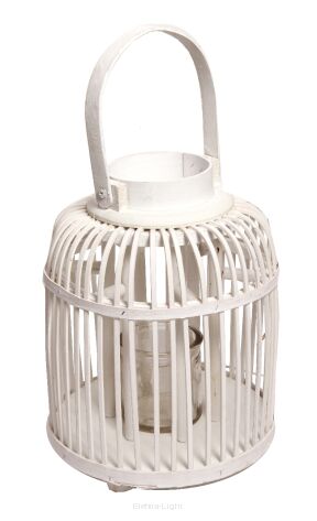 Lampion drewno szkło TG41181 h27/śr20cm