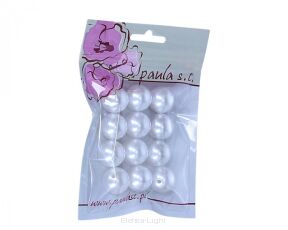 Perełki z dziurką  białe 20mm / 50g