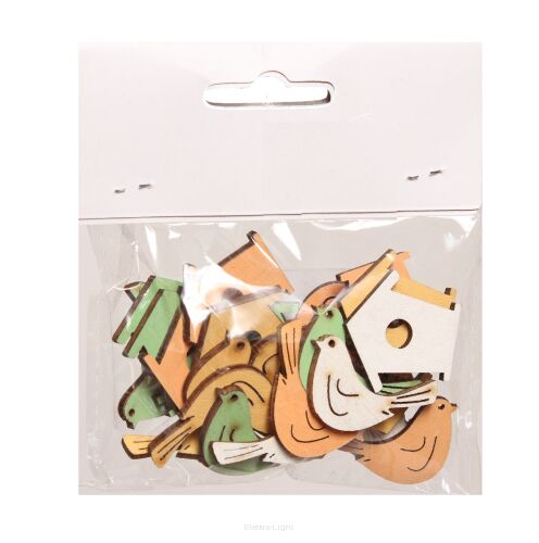 Ptaszki / budki drewniane wykrawane kolor 24szt/opk. 2,8/1,8cm 16SF503217