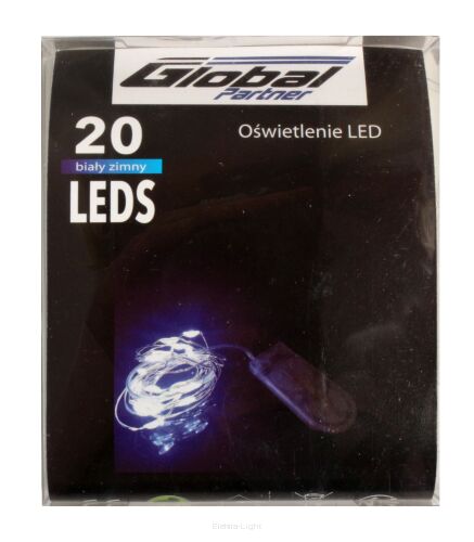 Lampki 20 LED 2m z płaską baterią w zestawie BNO-46-00091/2-20