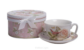 Filiżanka ceramiczna z podstawką w ozdobnym pudełku R2003T1-D473 26743