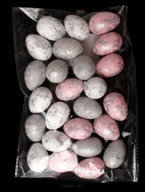 Jajka styropianowe z metalicznym wzorem 24szt./opk. JA/3576 h4cm 