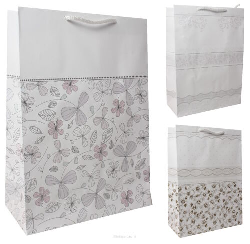 Torebka laminowana POL-MAK T5B 23x32x11cm MIX BIAŁY