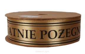 Wstążka pogrzebowa atłasowa z drukowanym napisem FX144/148 3cmx25y