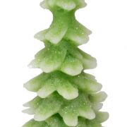 Choinka świeca zielona z białymi brzegami 21cm