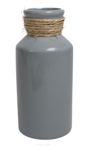 Wazon ceramika z jutowym sznurkiem TG41432 h20/śr6,5/9cm