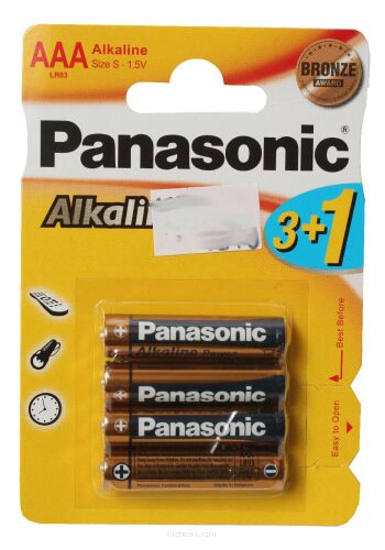Bateria Panasonic Alkaline Power AAA LR03 Size S 1,5V