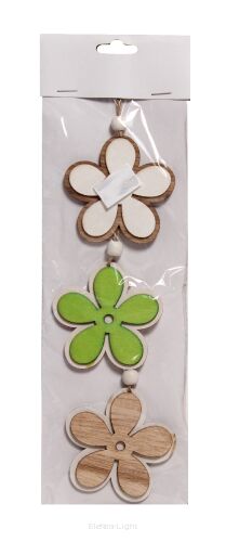Drewniane zawieszki wiosenne motyl/serce/jajka/kwiatki 3szt/opk. GP01-000-2178/9/80/81 h12/śr6,5cm