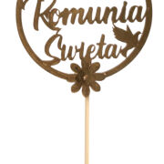 Pik drewniany złoty Pierwsza Komunia Święta 30cm (śr5,5/h10cm) 24800