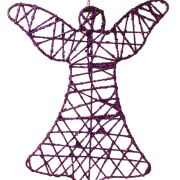 Anioł ratanowy brokatowany zawieszka 20cm BD17667 różne kolory